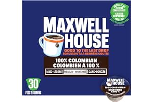 Maxwell House 100% Colombian Coffee Certified Compostable K-Cup Coffee Pods, 30 Pods
