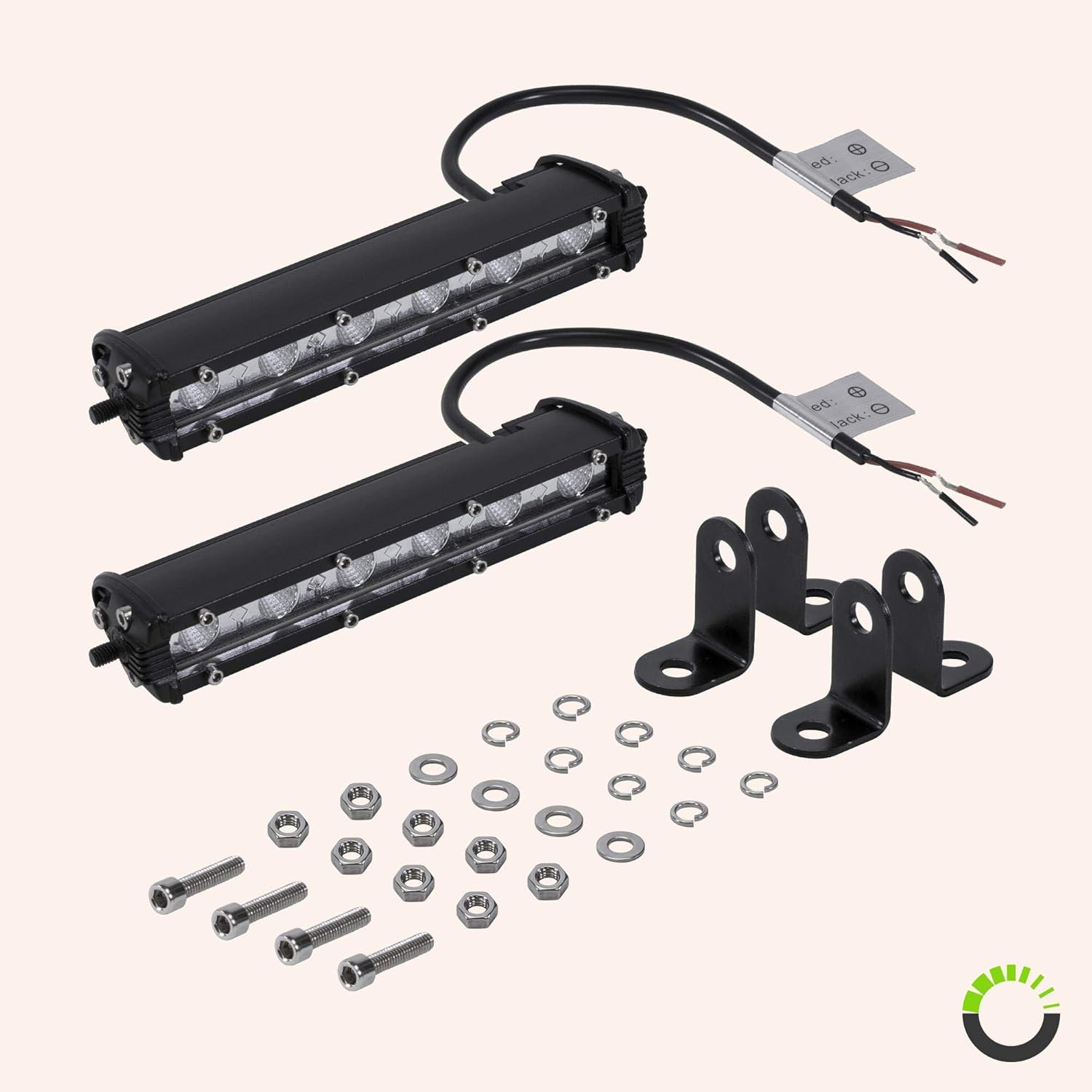 2pc 7" Ultra-Slim Single Row Off Road CREE LED Light Bar [1530lm] [18W] [IP68 Waterproof] [12V - 24V] Fog/Driving/Work Lights for Trucks ATV Cars - 60 Degrees Flood Light: Automotive