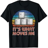 Vintage WASD PC Gamer T-Shirt - Classic Fit, Short Sleeve, Black - Gift for Men &amp; Boys