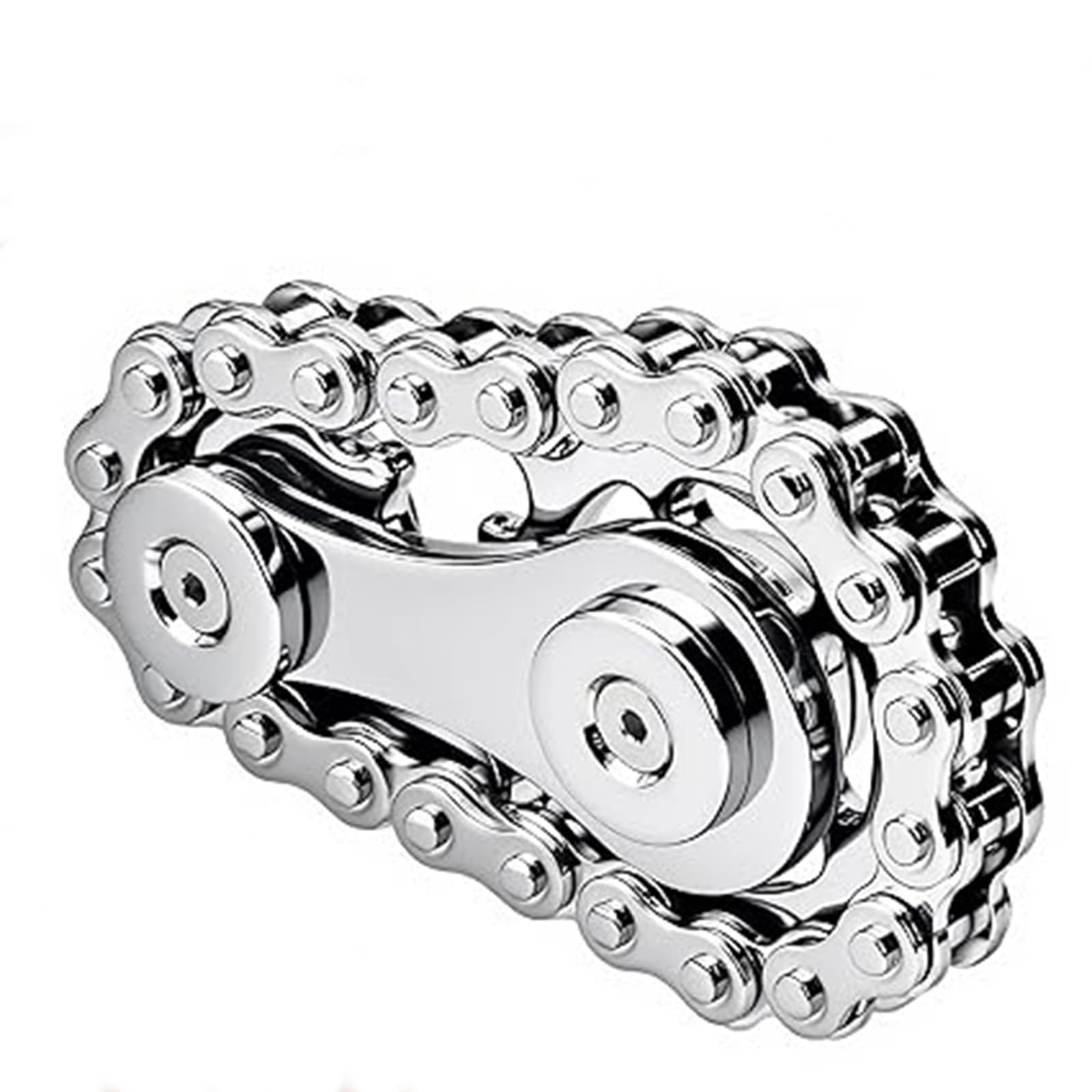 Fidget Chain Sensory Toys, Silver Metal Fidget Chain Toy, Single Finger Smooth Fast Bearings Bike Chains Gears, for Relieve Stress, Anxiety, Party Favors Gifts For Kids Adult Autism Adhd
