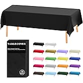 D&Z Plastic Table Cloth Disposable, 12 Pack Black Rectangle Tablecloth Individually Wrapped for Indoor&Outdoor, 54 x 108 Inch Table Cover for Party, Picnic, Birthday, Wedding & Dinner