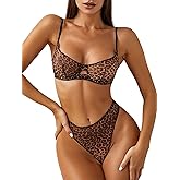 Lilosy Sexy Mesh Sheer Underwire Push Up Lingerie Set Lingerie Set