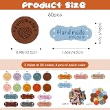 Mozeat Lens 80Pcs Handmade PU Leather Labels for Crafts & DIY Projects view 2