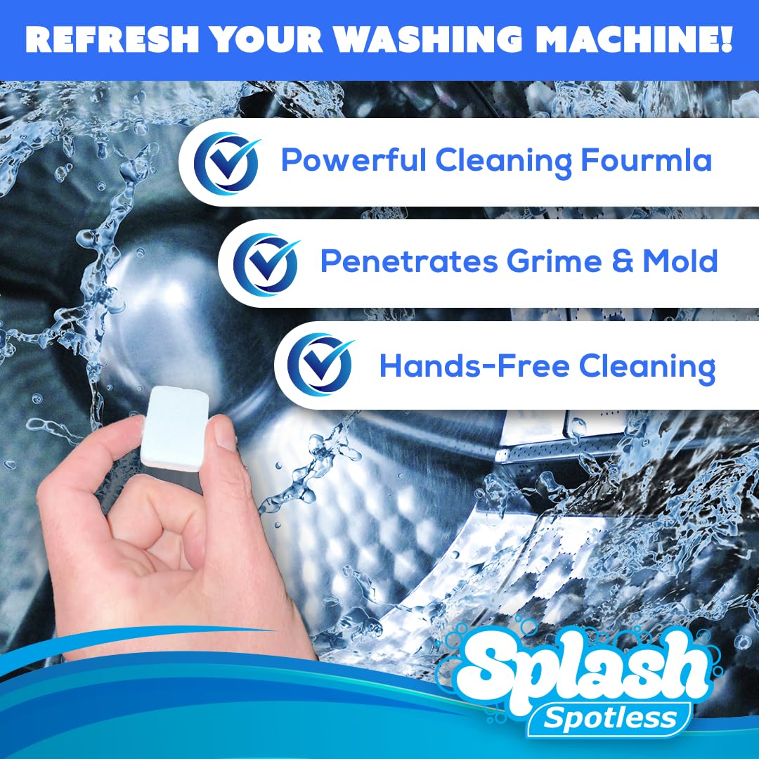 Generic Splash Spotless Washing Machine Cleaner for HE Front Load & Top Load Washers, 6 Count (Pack of 1)