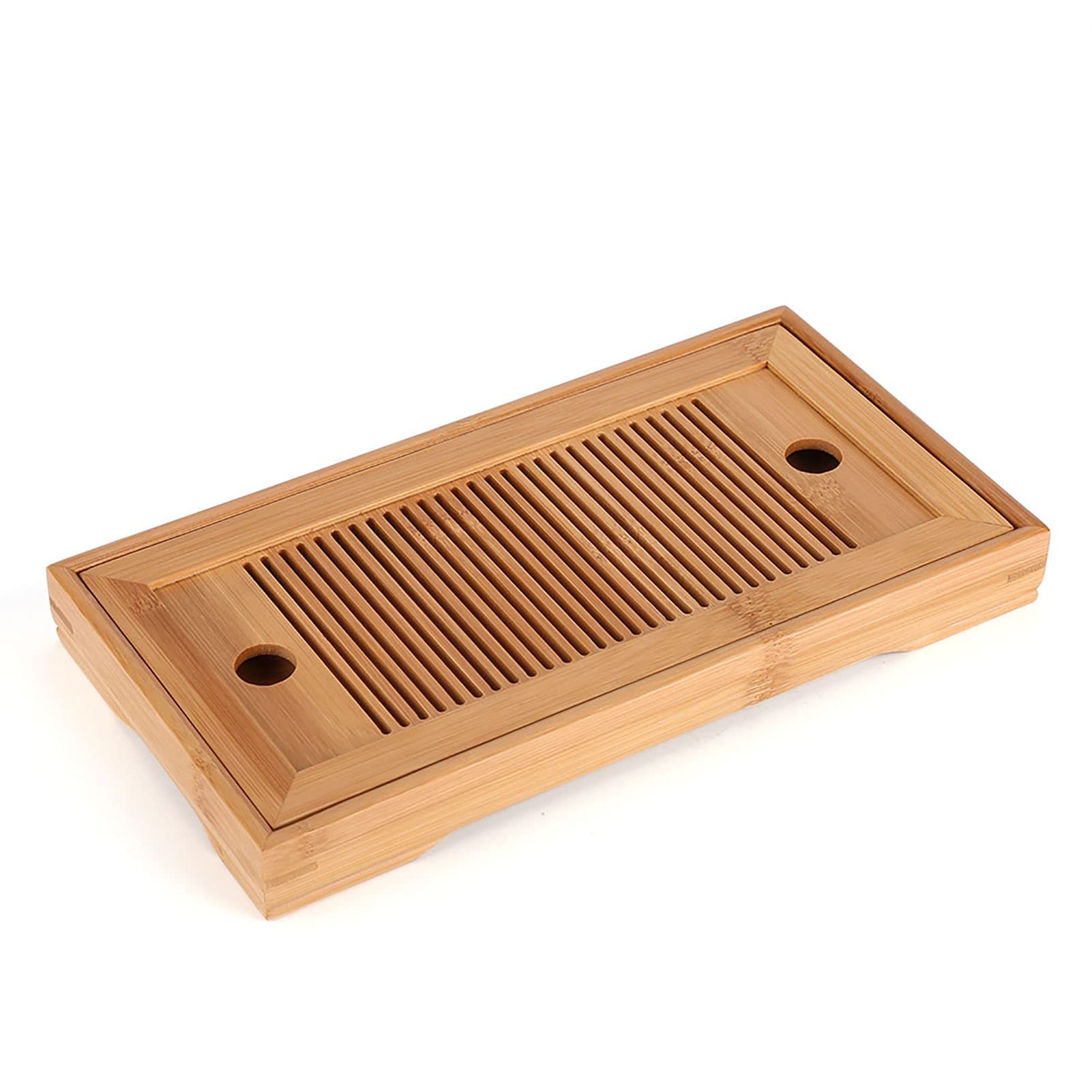 Photo 1 of Bamboo Tea Tray Table Box with Water Storage, Chinese Gongfu Tea Table, 10.63 * 5.51 * 1.18", Mini Tea Serving Tray Drainage for Tea House Home Office