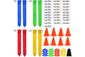 Flag Football Set, 14 Player/ 28 Player Football Flags and Belts Set, Includes Belts, Football Flags, Cones