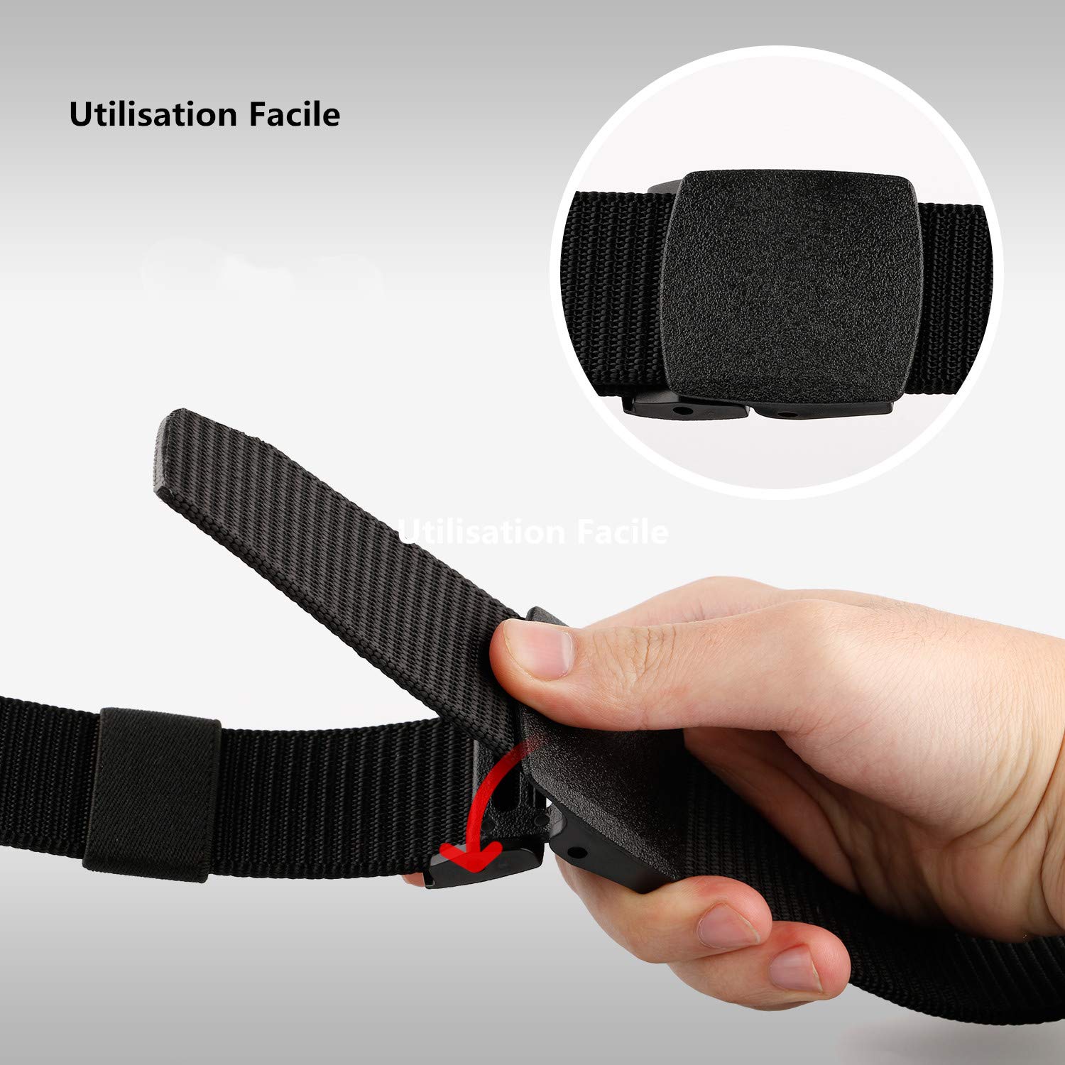 JasGood Herren Gürtel Taktischer Gürtel Nylon mit Leichter Stil Militärgürtel Verstellbarer Gürtel Atmungsaktive Leinwand Gürtel Praktischer Schnellspanner für Ausflüge, Bergsteigen, Camping, Wandern