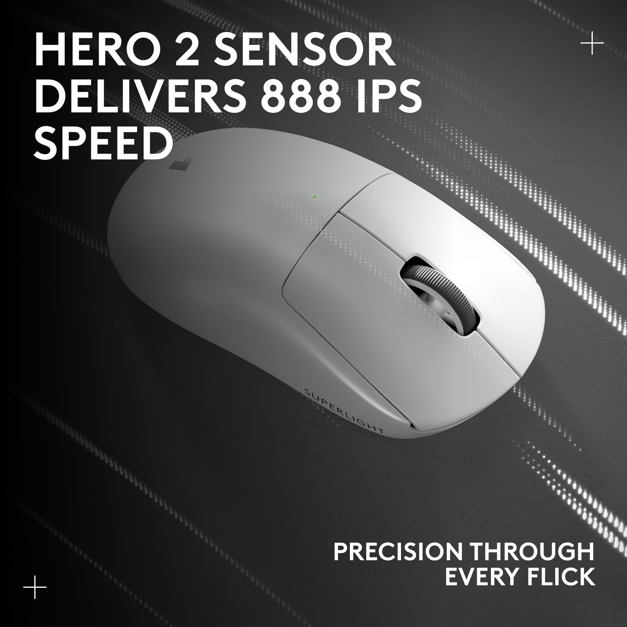 Logitech G PRO X SUPERLIGHT 2 Wireless Gaming Mouse, 60g Pro-Grade with 5 Programmable Buttons, 44k DPI Sensor, 8kHz Report Rate, USB-C Charging for PC/Mac - White
