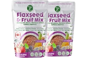 Colibreeco, Ground Flaxseed & Fruit Mix, Red Berries Flavor, 12 Oz (Pack of 2), Ground Flax Seeds, High in Natural Fiber & Omega-3, Plant-Based Nutrition, Vegan & Gluten-Free - Linaza Natural.