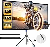 Projector Screen with Stand, PARIS RHÔNE 80-inch