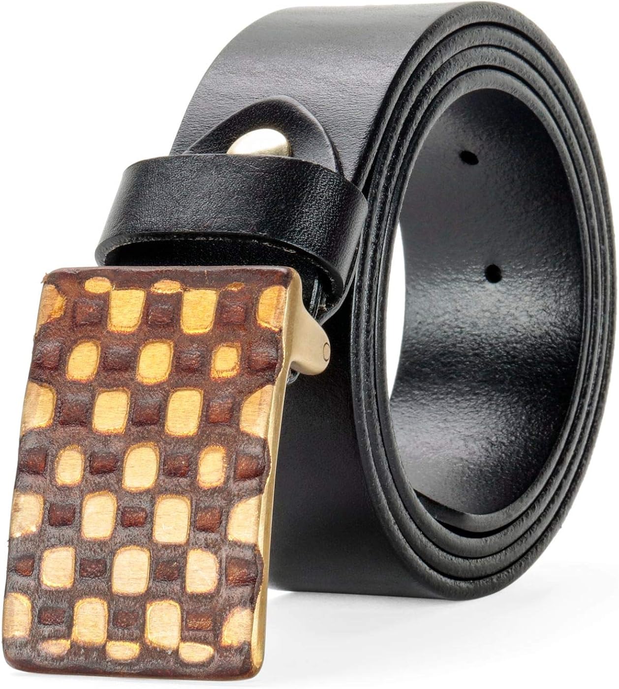 Men Leather Belt ，Top Italian Full Grain Leather With Handmade Brass