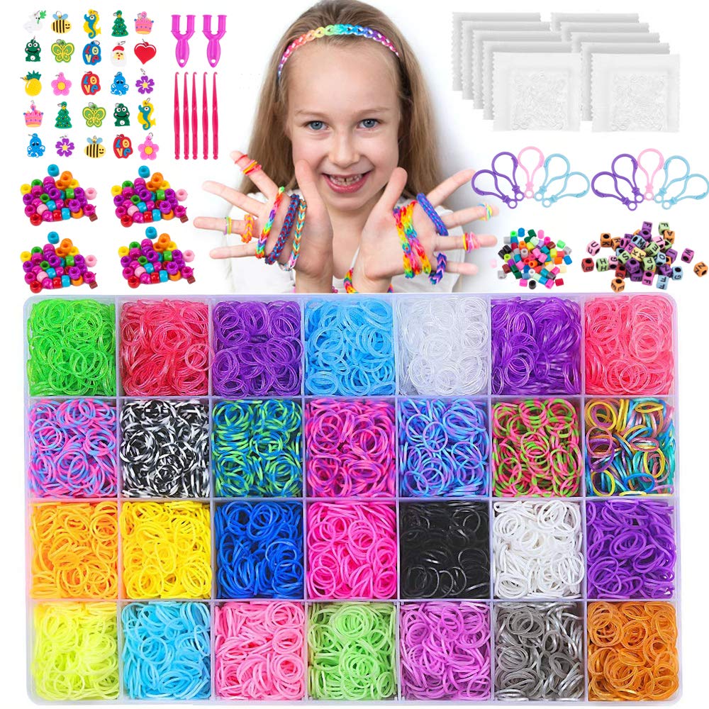 NEOWEEK 11900+ Rainbow Rubber Bands Bracelet Making Kit, 11000 Loom Bands,... eBay