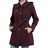 Michael Kors womens Belted Raincoat With Detachable Hood