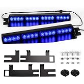 ASPL 32LED Visor Lights Windshield Hazard Warning Strobe Light Bar | Beacon Split Mount Deck Dash Lamp With Extend Bracket