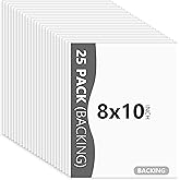 Somime 25 Pack Backing Boards Only - 8x10 Uncut White Mats Matboards, Acid Free Backerboards for Art Prints, Ideal for Photos/Pictures/Prints/Frames/Arts