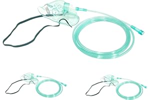 LUISDDI 2 Packs Pediatric Standard Oxygen Mask with 6.6' Tubing and Adjustable Elastic Strap Size M（Child Size-NO Cup）