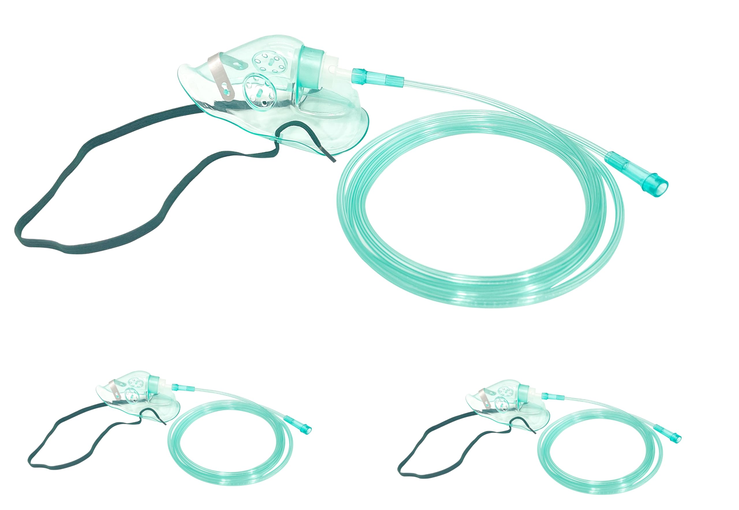 Photo 1 of 2 Packs Pediatric Standard Oxygen Mask with 6.6' Tubing and Adjustable Elastic Strap Size M?Child Size-NO Cup?