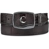 Cuadra Men's Genuine Ostrich Paw Leather Denim Belt