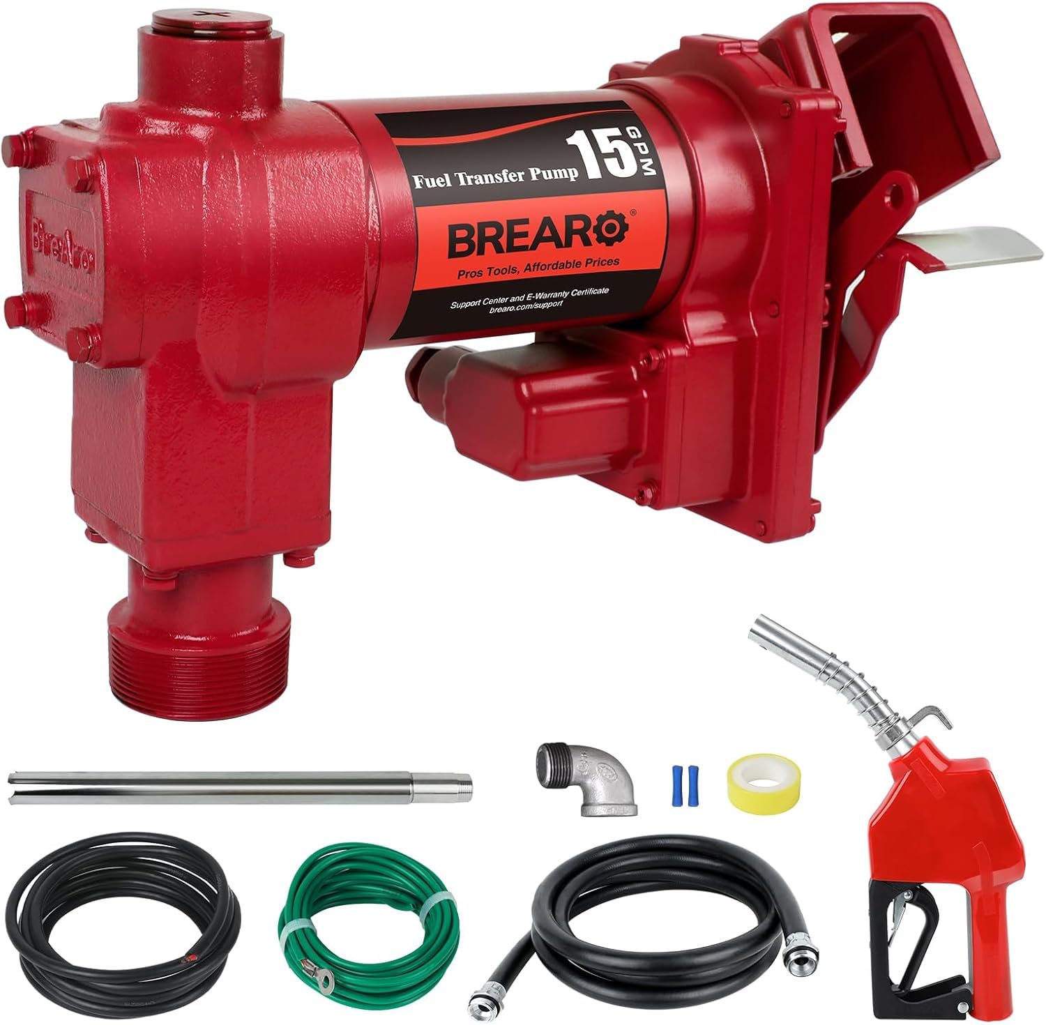 Photo 1 of 12V Fuel Transfer Pump 15 GPM with Automatic Nozzle, Heavy Duty Cast Iron Pump for Gasoline, Diesel, Kerosene, Biodiesel