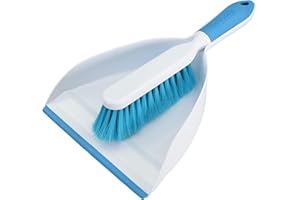 EVERCLEAN Dustpan & Brush Set - Professional Grade Ergonomic Brush Design & Soft Molded Lip for Maximum Efficiency - Aqua/White (6670)