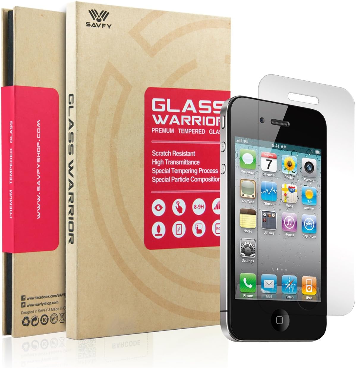 iPhone 4 4S Tempered Glass Screen Protector - Premium Ultra Clear Tempered Glass Screen Protector Explosive Scratch Proof Cyrstal Clear Protector for iPhone 4 4S