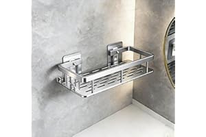 Adhesive Shower Caddy, Rustproof Stainless Steel Bath Organizers With Large Capacity, No Drilling Shelves for Bathroom Storag