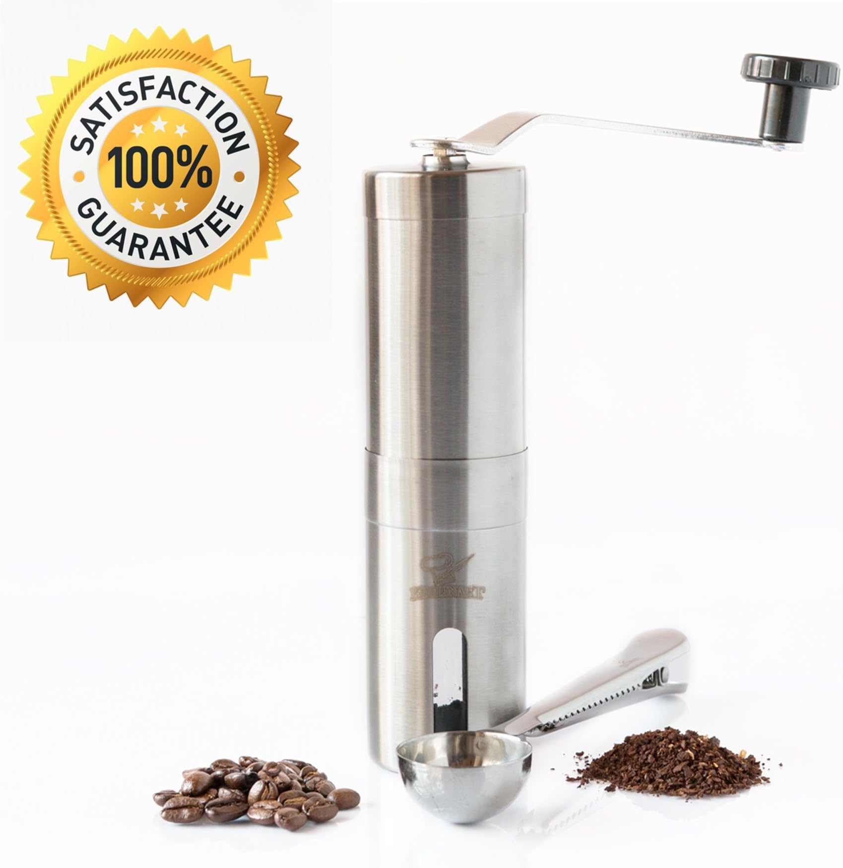 Best Manual Coffee Grinder - Stainless Steel Mill, Adjustable Precision Ceramic Burr, Aeropress