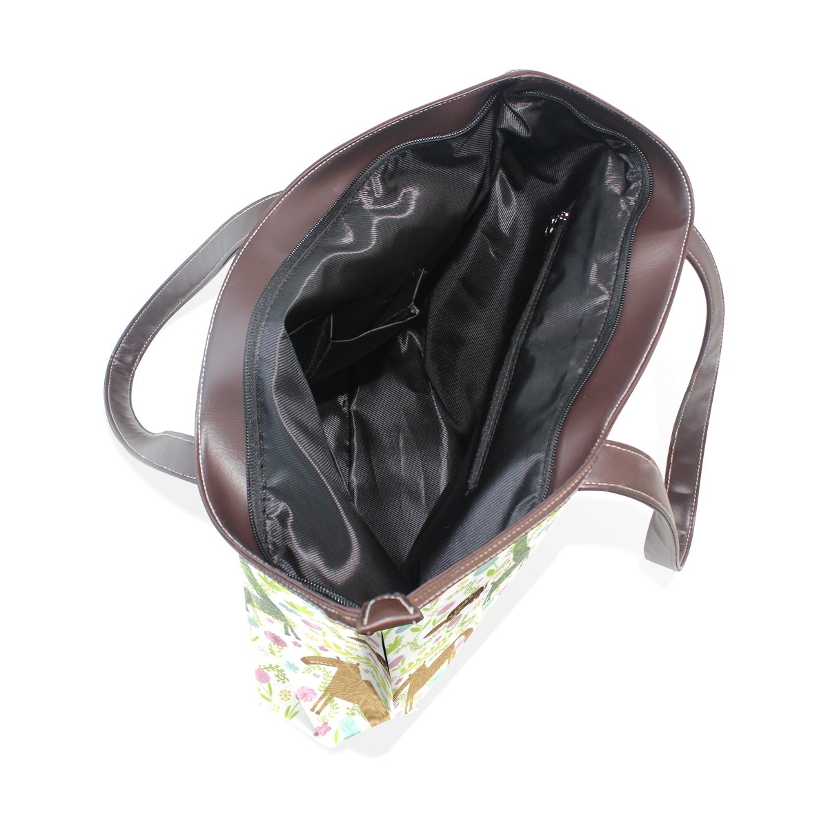 Cartoon Horses PU Leather Handbag Tote Bag Shoulder Bag Shopping Bag For Lady