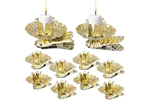 Cabilock 20Pcs Christmas Tree Candle Clips - Golden Metal Candle Holders with Vintage Design, Clip-on Clamps for Holiday Deco
