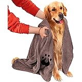 NLUJGYAV Dog Towel Super Absorbent Large Microfiber Embroidered Fast Dry Soft Dog Drying Towels for Large Medium Small Dogs a