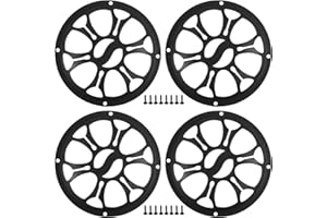 ACROPIX Universal 5" Car Speaker Grills Cover Round 5 Inch Audio Speaker Subwoofer Guard Protector Case with Mounting Screws ABS Black - Pack of 4