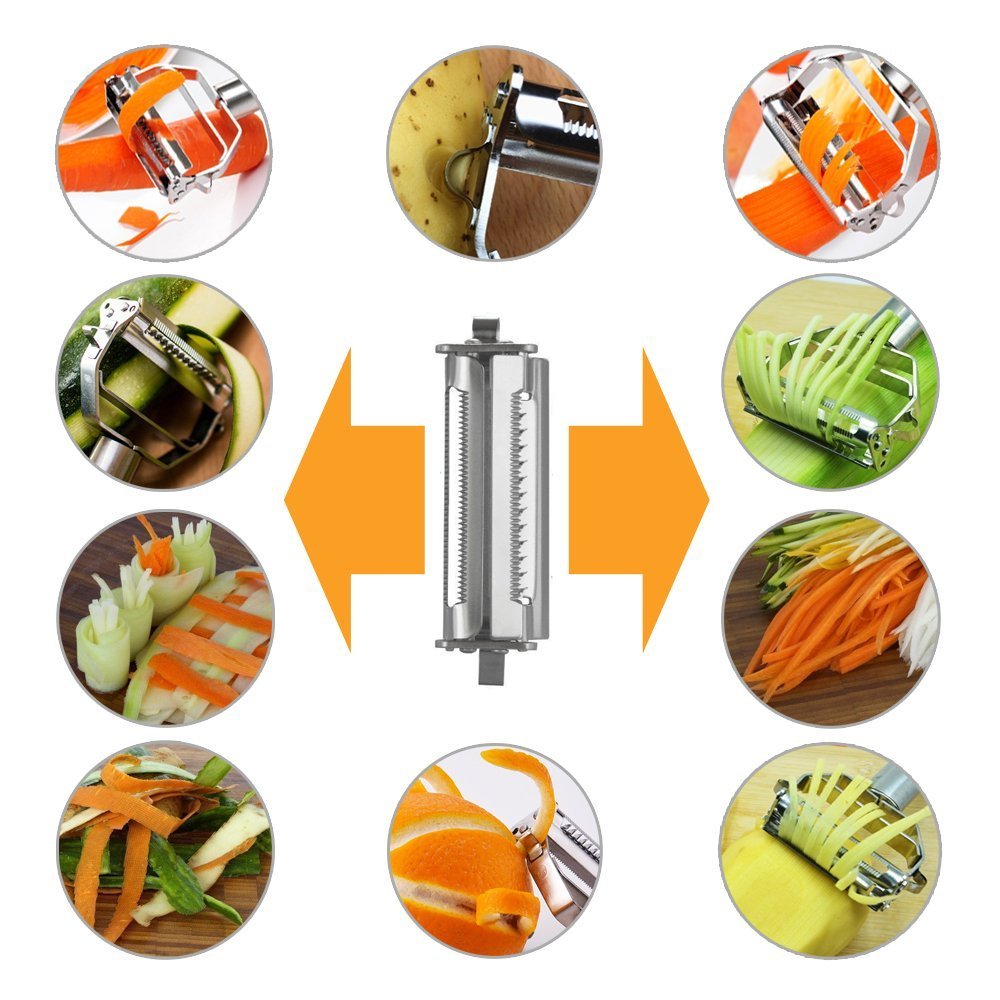 Stainless Steel Potato,Carrot,Cheese,Cucumber Peeler Grater Julienne Slicer Home Kitchen Tool for Fruit and Vegetable