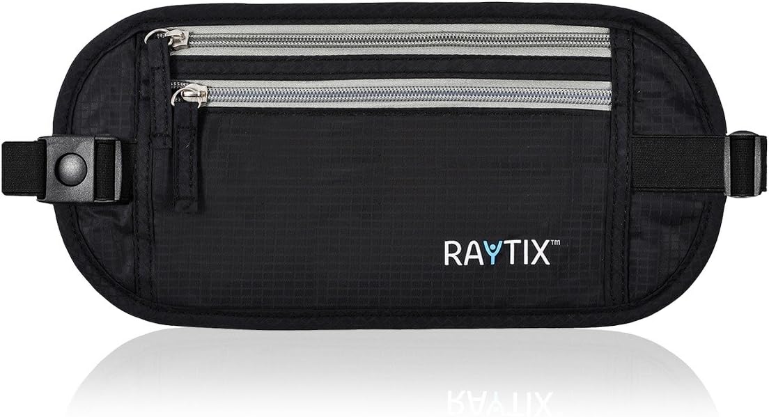  | Raytix Travel Money Belt With RFID Transmissions –Secure, Hidden Travel Wallet NEW STYLE (black) | Travel Wallets