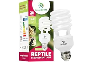 REPTI HOME UVB Reptile Light 26W 15.0, Desert UVA Bulb for Bearded Dragon, Lizard, Tortoise, Snake - Terrarium Compact Fluore