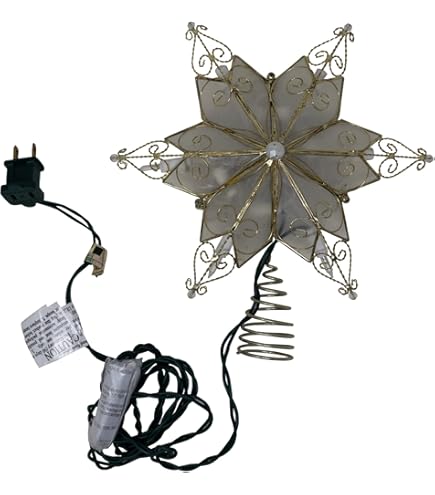 Amazon.com: Kurt Adler Indoor 10 Light 8-Point Capiz Star Treetop