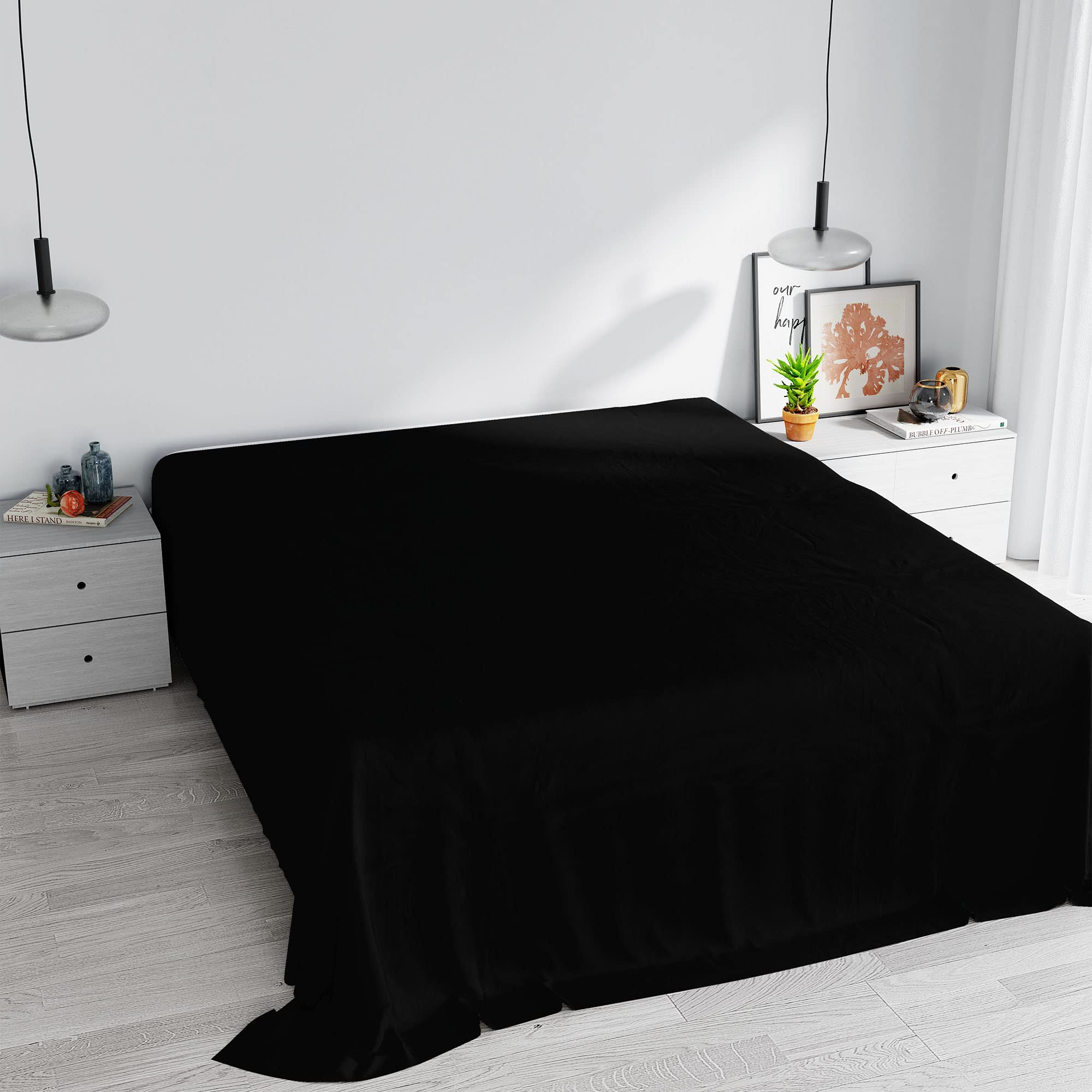 Max Color top Sheet,270x300cm,Black, MAXY DOUBLE