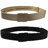 PKRFCJ Money Belt, 2 Pcs Security Belt for Travel for Men Hidden Anti-Theft Nylon for Business Trip Jogging Outdoor Working Gift for Fathers Dad Men Boyfriend (Black,Khaki)