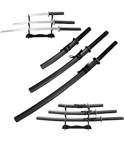 Amazon.com : 3pc Japanese Samurai Katana Sword Set Dragon Engraved