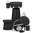 Prestige Outback Collapsible Stool with 3-in-1 Cushioned Carry Case, 400lbs Max Weight, Lightweight Portable Retractable Foldable Telescoping Camping Stool for Adults Fishing Hiking Travel BBQ