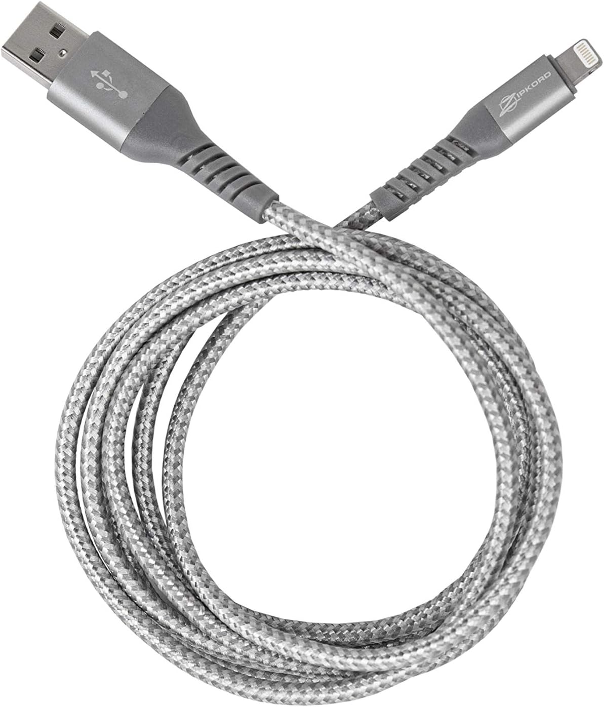 ZipKord Lightning Cable 5ft iPhone Nylon Silver Braided Lightning to USB Charge Data Sync Cable Cord Compatible iPhone X/8/8 Plus/7 Plus 6s/6s Plus/6/6 Plus/5s/5/SE, iPad