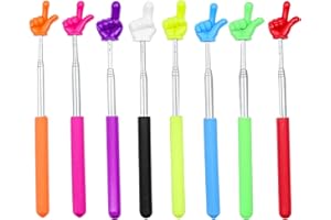 AELOER 8Pcs Telescopic Teachers Pointer, Mini Pointer Finger Stick for Classroom, Retractable Hand Pointer for School Presentations(8 Colors)