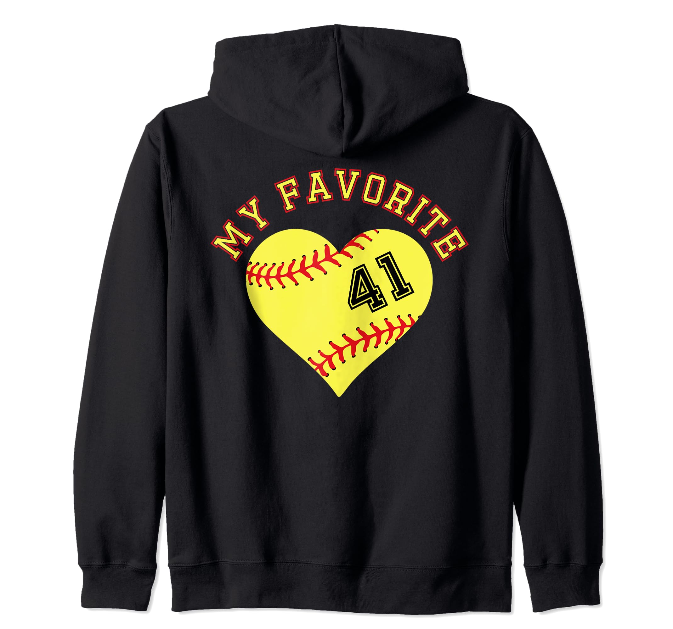 Softball Player 41 Jersey Outfit No #41 Sports Fan Zip Hoodie