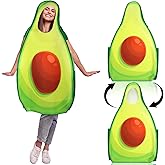 Xaatren Halloween Avocado Outfits Costume for Women Men Funny Fruit Avocado Costume Cosplay Apparel Accessories for Halloween Party