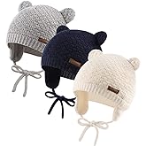 JANGANNSA Cute Knitted Boys Girls Christmas Beanie Warm Earflap Winter Hat Infant Toddler Baby Beanie 0-2Y