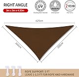 RICHIE Sun Shade Sail Triangle 3x3x4.25m Waterproof UV 98% Patio Canopy view 2