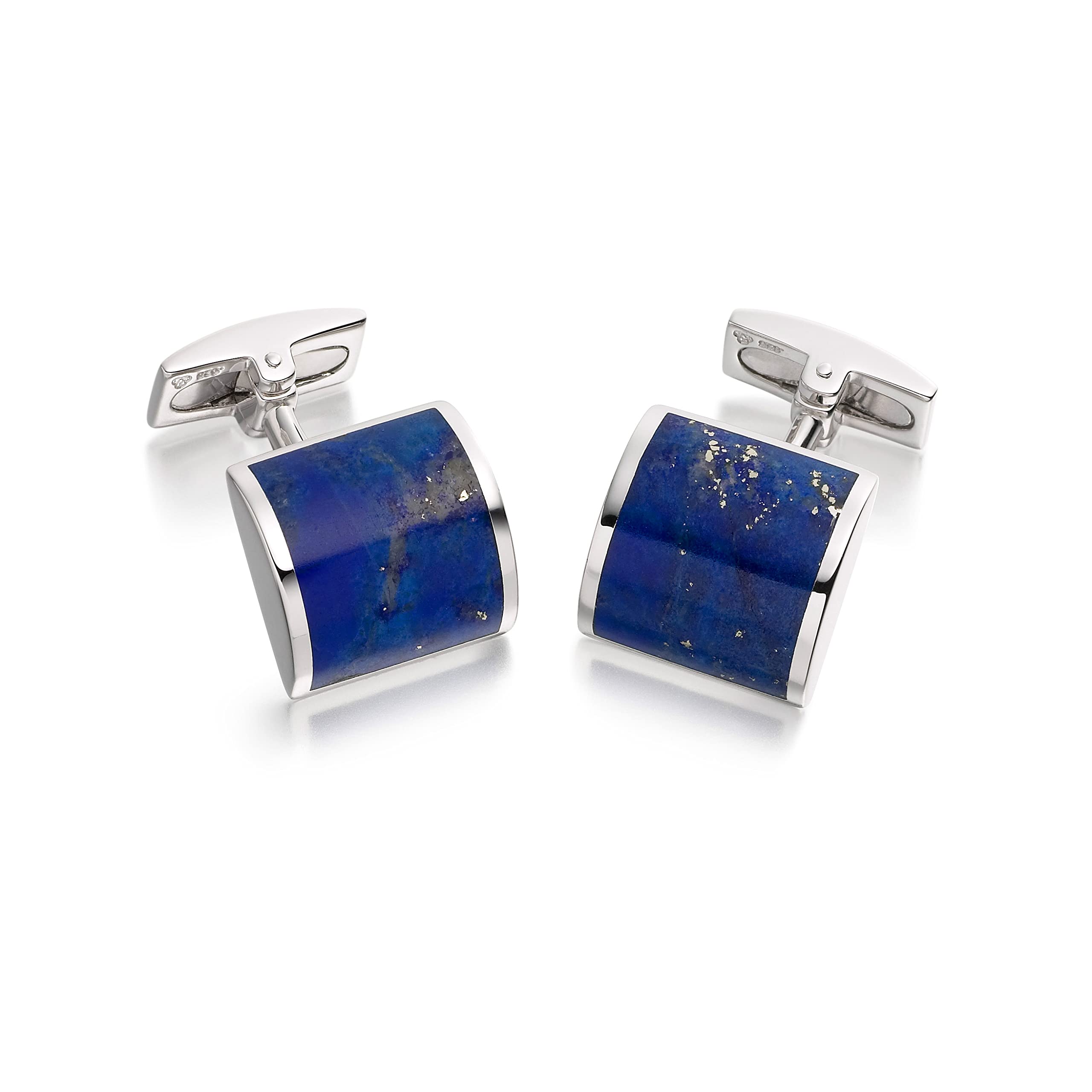 Hoxton London Men's Sterling Silver and Lapis Lazuli Square Cufflinks