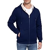 MoFiz Men's Fleece Sherpa Lined Hoodies Heavyweight Full Zip Hoodies for Men