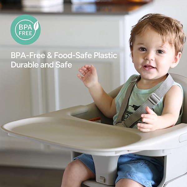 MOMPUSH OLLI 7-IN-1 CONVERTIBLE HIGH CHAIR FOR BABIES AND TODDLERS – ADJUSTABLE HEIGHT & FOOTREST, DISHWASHER-SAFE TRAY, COMPACT FOLDABLE DESIGN FOR EASY STORAGE & TRAVEL, LIGHTWEIGHT YET DURABLE