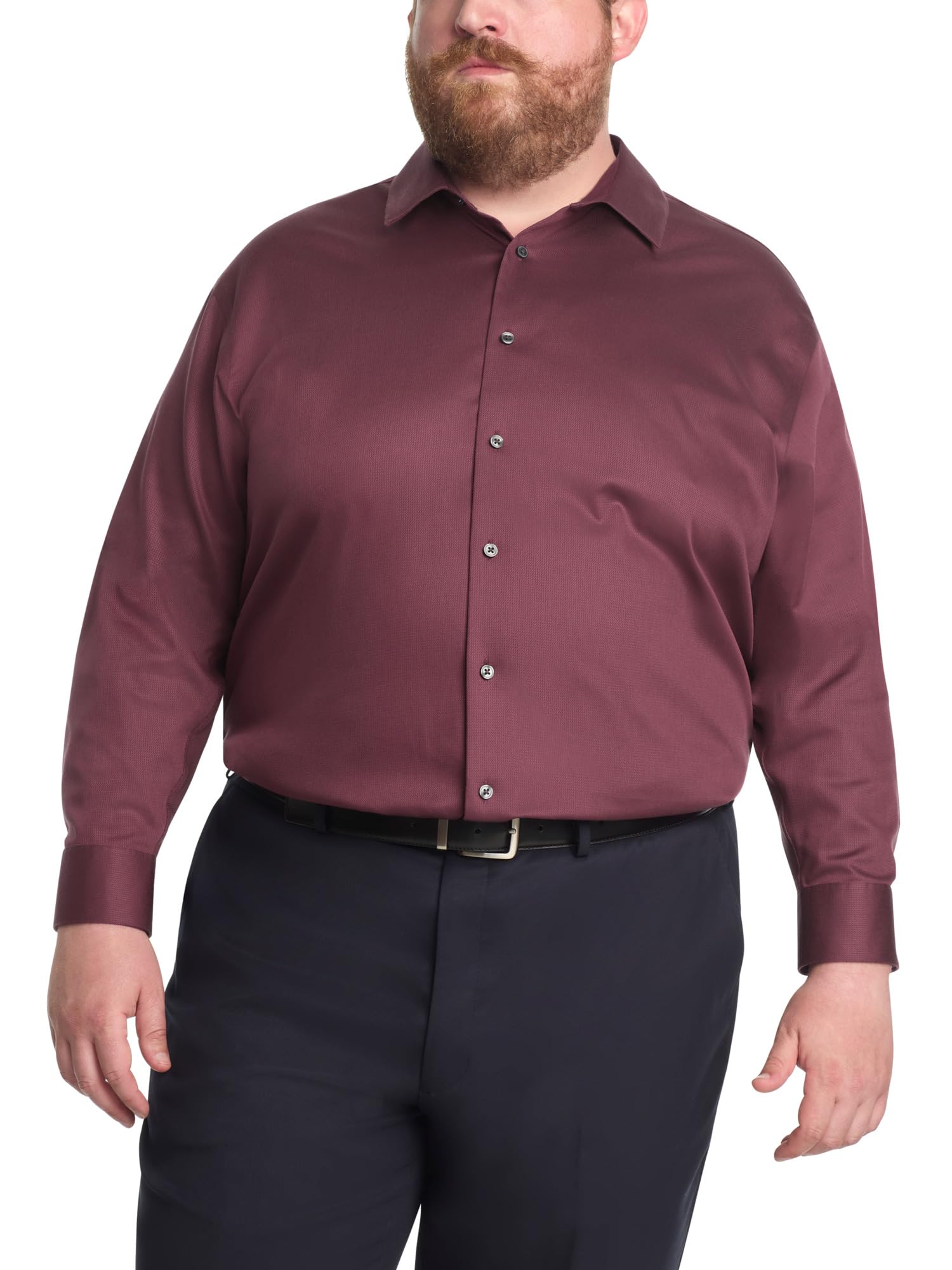 Calvin Klein Men’s Tall Fit Dress Shirt Non Iron Stretch (Big and Tall) Bordeaux