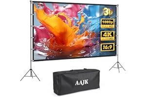 AAJK 120-inch Portable Projector Screen with Stand – Elevate Your Outdoor Movie Nights with 4K HD Clarity and Lightweight Convenience